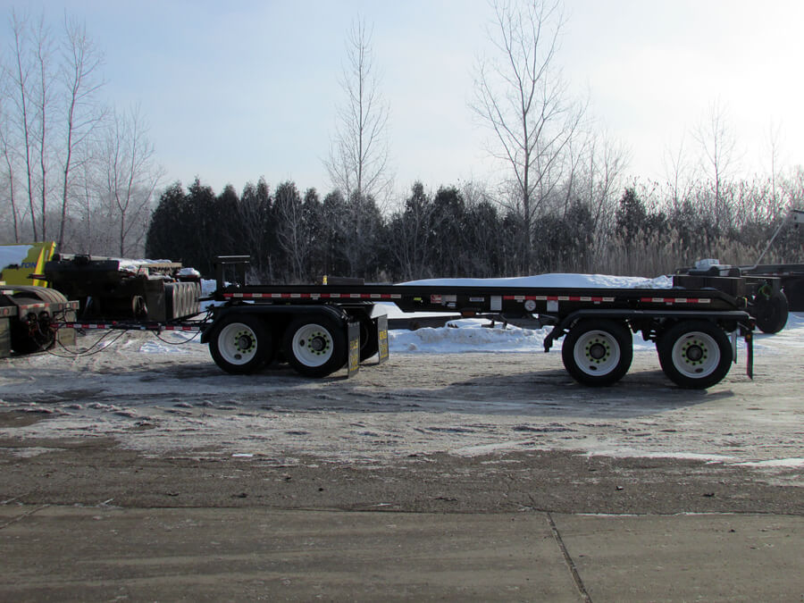 Roll off pup trailer, no tarping system