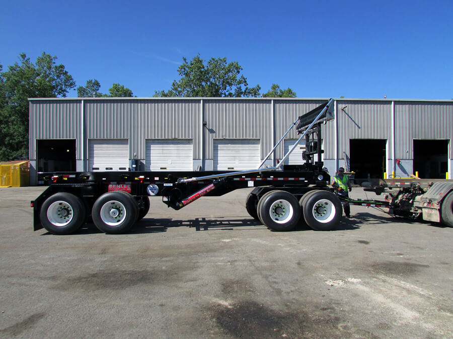 Roll off pup trailer, Live, Wet with Roll Rite tarp system
