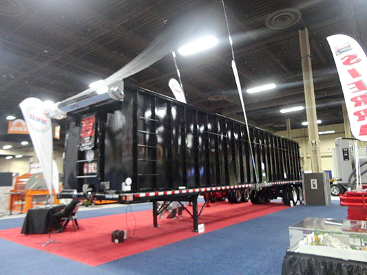 Gondola trailer, 8’ High with Roll Rite Tarp system at scrap metal show