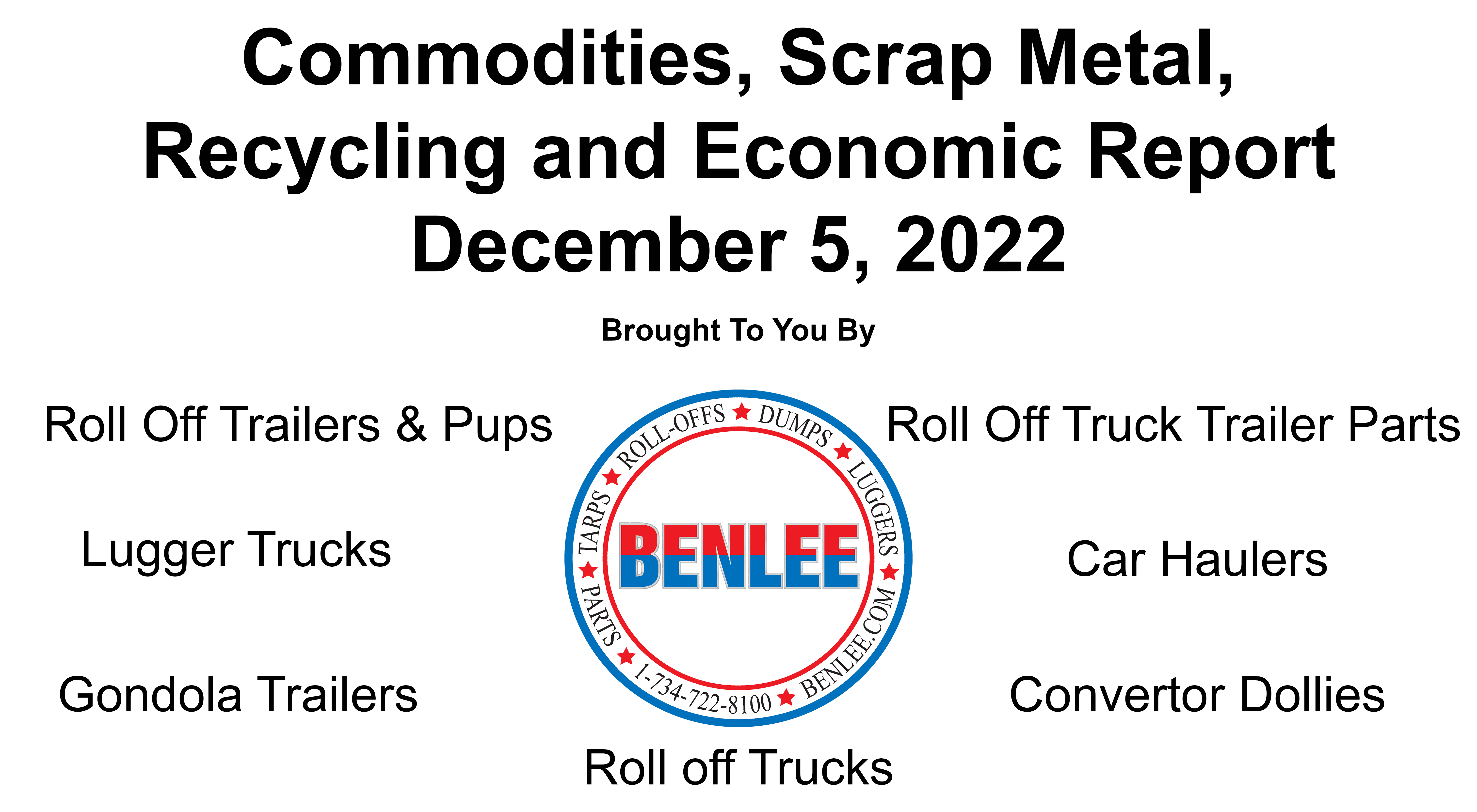 Commodities, Scrap Metal, Recycling and Economic Report