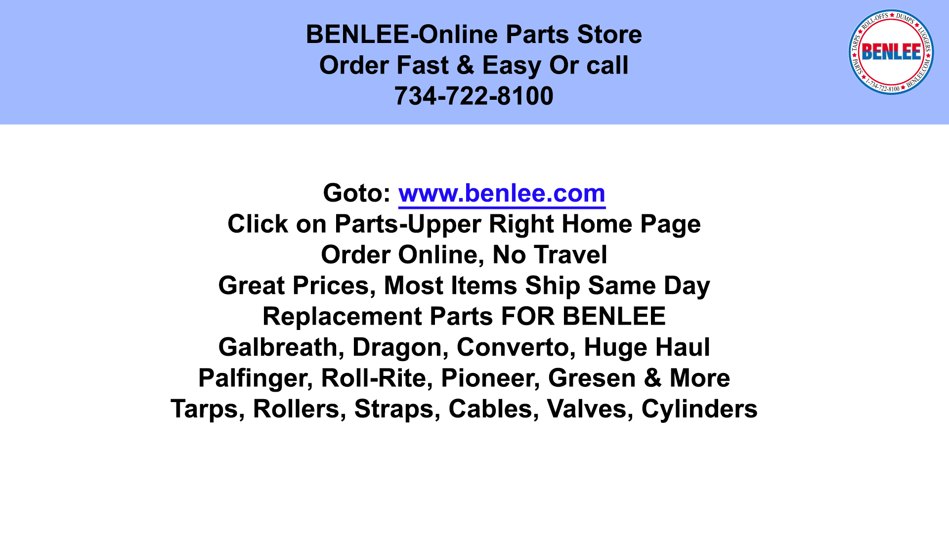 BENLEE Parts Store