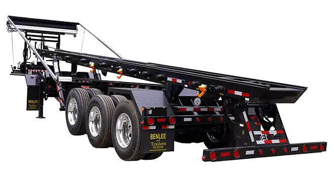 BENLEE Conventional Roll-off Trailer cutout side view BENLEE Conventional Roll-off trailer, heavy duty, side view