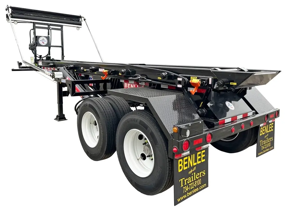 benlee-super-mini-roll-off-trailer-tandem-axle BENLEE Super Mini roll-off trailer, heavy duty, 12,500 lbs, side view