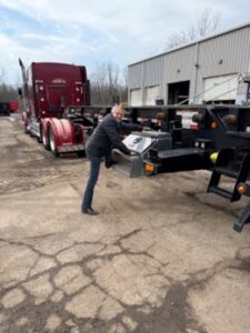 Dragon roll off trailer tough to get on to