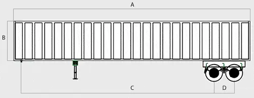 Side view drawing of a Gondola trailer